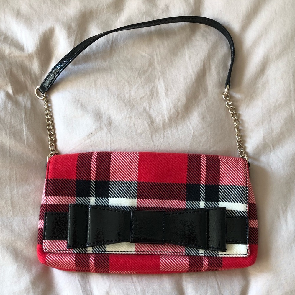 Kate Spade New York Georgetown Red Plaid Shoulder Bag Purse